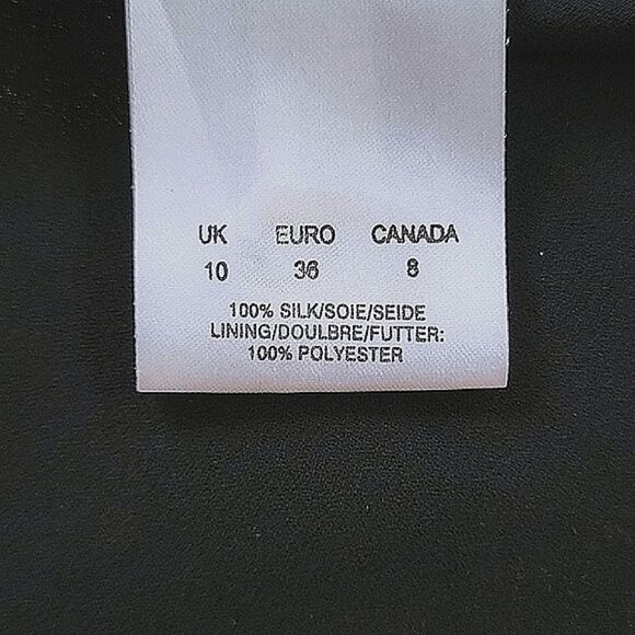 Planet silk crêpe chiffon monochromatic paisley ruffle blouse size M - Picture 6 of 11